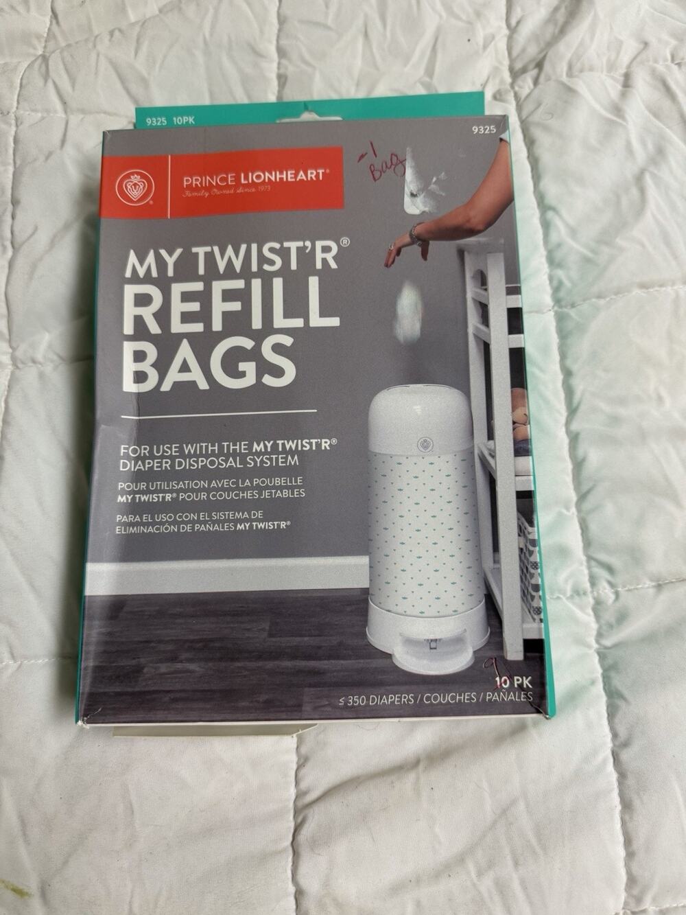 Prince Lionheart Diaper TWIST’R Refill Bags #9325 Made in the USA 9 Pack Opened
